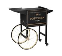 Royal Catering Chariot À Pop Corn Pour Machine À Popcorn Professionnelle Sur Roue RCPT-BGWG-1 (Coloris Noir & Or, Tôle D'Acier Peinte, 4 Roues, 2 Freins, Compartiment De Rangement)