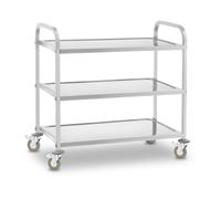 Charriot de service - inox - 3 plateaux : 90 x 50 cm - 500 kg - Royal Catering RCSW 3