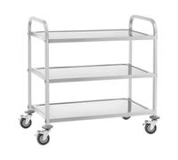 Royal Catering Chariot de service en acier - 3 plateaux - 150 kg max. - 2 freins RCSW-6.2