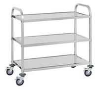 Royal Catering Chariot de service en acier inoxydable - 3 plateaux - 500 kg max. G