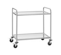 Royal Catering Chariot de service en inox - 2 plateaux - 120 kg RCSW-2SQ1
