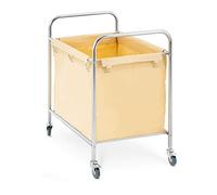 Royal Catering Chariot Panier à Linge à Roulettes, 250 L | 4 Roues en Caoutchouc au Roulement Fluide, 2 Roues avec Freins, Sac en Polyuréthane