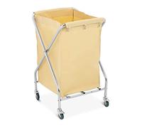 Royal Catering Chariot Panier à Linge à roulettes RCWW 3 (200L, 4 Roues en Caoutchouc au roulement Fluide, 2 Roues avec Freins d'immobilisation, Sac du Chariot en Polyuréthane)