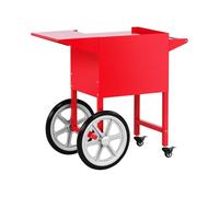 Royal Catering Chariot pour Machine à Popcorn, Rouge, Tôle d'acier | Peinte, 2 Grandes Roues, 2 Freins, Compartiment de Rangement, Montage Aisé