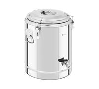 Royal Catering Conteneur Isotherme Boîte Norvégienne RCTP-30ET (22,5 L, Fermoirs Grenouille, Robinet De Vidange, Acier Inoxydable, Double Paroi, Chaud Jusqu'à 12 H durant)