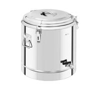 Royal Catering Conteneur Isotherme Boîte Norvégienne RCTP-35ET (32L, Fermoirs Grenouille, Robinet De Vidange, Acier Inoxydable, Double Paroi, Chaud Jusqu'à 12 H durant)