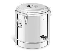 Royal Catering Conteneur Isotherme Boîte Norvégienne RCTP-35ET (32L, Fermoirs Grenouille, Robinet De Vidange, Acier Inoxydable, Double Paroi, Chaud Jusqu'à 12 H durant)