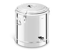 Royal Catering Conteneur Isotherme Boîte Norvégienne RCTP-50ET (50L, Fermoirs Grenouille, Robinet De Vidange, Acier Inoxydable, Double Paroi, Chaud Jusqu'à 12 H durant)