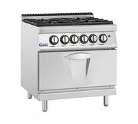 Royal Catering Cuisinière à gaz avec four électrique 14,4 kW 4 feux 80 x 73 cm Pro 730 Series - Cuisinière à gaz avec four Four électrique avec gazinière