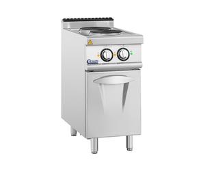 Royal Catering Cuisinière électrique professionnelle 5,2 kW avec 2 plaques et armoire intégrée - Gazinière électrique