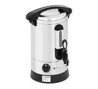 Royal Catering Distributeur D’Eau Chaude, 6,5 l, 1 500 W | Avec Robinet, En Acier Inoxydable, Fontaine Bouilloire, Fonction de Maintien au Chaud, 30-110 °C, Inox/Plastique