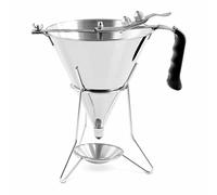 Royal Catering Entonnoir à Piston Pro, 1,8 l, Acier Inoxydable | Support Avec Coupelle Antigoutte, Entonnoir de Cuisine, Douilles 4, 5, 6 mm