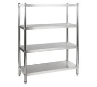 Royal Catering Etagère Rangement Cuisine RCER-120 (120x48,5x155cm, 4 étagères, Charge Total maximale 600 kg, capacité de Charge par Niveau 150 kg, INOX)