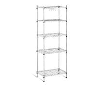 Étagère Métallique Modulable Royal Catering RCMR-1500P19 (35x55x150cm 5 Tablettes Max 150 Kg Résine D'Époxy Gris)