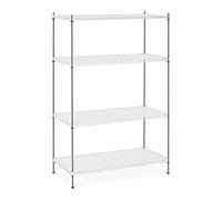 Royal Catering Étagère métallique RCMR-1800P34 (120 x 60 x 180 cm, jusqu'à 1000 kg, 4 étagères avec Tapis en Plastique)