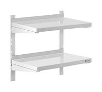 Royal Catering Étagère Murale Cuisine Tablette Flottante INOX 60 cm RCWR-600.4 (60 x 40 cm, Pose Murale, Épaisseur 3,5 cm, Capacité 40 kg)