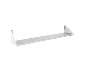 Royal Catering Étagère Murale Rangement Cuisine 2 Plateaux RCTR-150 (150 cm de Long, éléments pour Montage Mural, Design Moderne, INOX)