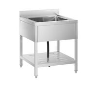 Royal Catering Évier professionnel - 1 bac - Inox - 70 x 70 cm RCSSS-70X70-S