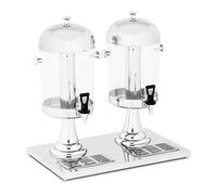 Royal Catering Fontaine à Boissons Distributeur de Boissons RCSD-2 (2x7L, incl. bacs à égouttements, pour verres de 14,5 cm max. de hauteur, 4 pieds antidérapants en caoutchouc)