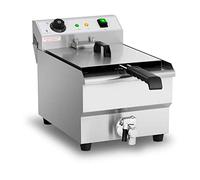 Royal Catering Friteuse Électrique De Restaurant Simple Professionnelle (3 200 W, Volume De 13 L, Max. 200 °C, Zone Froide, Robinet De Vidange)