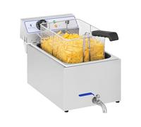 Royal Catering Friteuse Électrique Volume De 17 l Au Total, Dont 11 l D’Huile, 3 000 W, Robinet De Vidange, 60-200 °C, Inox Professionnelle Commerciale