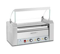 Royal Catering Grill À Saucisses Machine A Hot Dogs Chauffe-Saucisses Hot Dog RC-RG5DC (1420 W, Pour 8 Saucisses, 2 Zones De Chauffe, Tiroir chauffant, Inox)