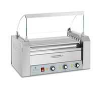 Royal Catering Grill À Saucisses Machine A Hot Dogs Chauffe-Saucisses Hot Dog RC-RG7DC (1765 W, Pour 12 Saucisses, 2 Zones De Chauffe, Tiroir chauffant, Inox)
