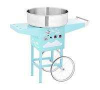 Royal Catering Machine À Barbe À Papa Set RCZK-1200-BG (1200 W, Cuve De 52 Cm, Sur Chariot, Protections Électriques, Acier Inoxydable/Alu, Bâti Turquoise)