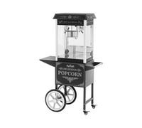 Machine à pop corn avec chariot - Design rétro - 150 / 180 °C - noir - Royal Catering RCPW-16E-2F