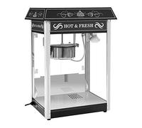 Royal Catering Machine à Popcorn Professionnelle 1.500W, Rendement 5-6 kg/h ou 16 L/h, Marmite antiadhésive, Noir Cinéma