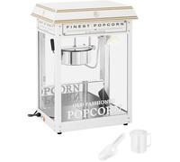 Royal Catering Machine à Popcorn Professionnelle 1500 W Blanc et Doré 5-6 kg/h Design Rétro avec Éclairage