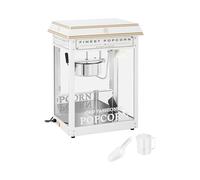 Royal Catering Machine à Popcorn Professionnelle Blanc & Doré, 1 500 W, 220-270 °C, Rendement : 5 kg/h, Éclairage Design Rétro Appareil Professionnel Sucré Caramel Distributeur Cinéma