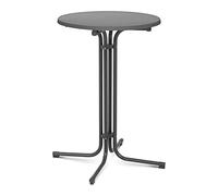 Royal Catering Mange-Debout Mange Debout Table Haute Bistrot Bistro Bar Ronde RC-BIS70FG (ø 70 cm, Hauteur de 110 cm, Pliante, Pieds Réglables, Acier Et Contreplaqué Revêtu De Plastique, Gris)