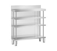 Royal Catering Meuble Bar comptoir - INOX - 100 x 30 x 105 cm Meuble arrière Bar Comptoir de Bar Plan de Travail Professionnel Table de Travail en INOX