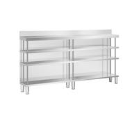 Royal Catering Meuble bar comptoir - inox - 200 x 30 x 105 cm Comptoir de bar Plan de travail professionnel Table de travail en inox