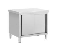 Royal Catering Meuble bas en inox avec double ouverture ECO 100 x 70 cm 500 kg - Caisson de cuisine Meuble cuisine bas avec plan de travail