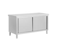 Royal Catering Meuble bas en inox avec double ouverture ECO 160 x 70 cm 500 kg - Caisson de cuisine Meuble cuisine bas avec plan de travail