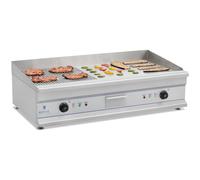 Royal Catering Plancha électrique nervurée - Double - 100 cm - 2 x 3 200 W RCG 100G