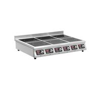 Royal Catering Plaque à induction 2 feux (6 x 28 cm), 60 à 240 °C, 400 V, minuterie 0-24 h, 10 niveaux de puissance, charge max 25 Kg, écran LED, réchaud à induction professionnel, table de cuisson