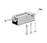 Royal Catering Poussoir À Saucisse Machine A Viande Manuel Vertical Bourreuse Embosseuse Charcuterie Main RC-SFV5L (Volume 5 l, Cylindre Ø 14 cm, 4 Tubes De Remplissage, 2 Vitesses, Manivelle)