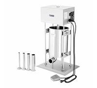 Royal Catering Poussoir à Saucisses Electrique Machine à Saucisses Viande hachée RCWF-10LE-H (10L, moteur 230W, pédale de commande, incl. tubes de remplissage (16, 22, 32, 38mm)