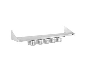 Royal Catering Range-épices Boîte à Condiments RCWR-5 GN1/9 (inox, 90x30cm, incl. 5 x récipients GN 1/9, matériel de fixation inclus)