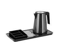 Royal Catering RC-HKS03 Plateau de courtoisie hôtel haut de gamme avec bouilloire électrique Avec compartiments pour café et thé 1,2 l 1 400 W Acier inoxydable Noir