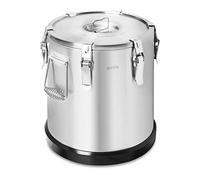 Royal Catering RC-TFT22 Conteneur Isotherme Inox Alimentaire Professionnel Traiteur Chaud Froid (22 l, Double paroi isolée, Couvercle avec fermoirs grenouille)