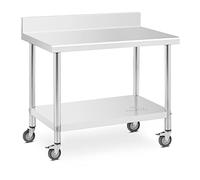 Royal Catering RCAT-100/60-WS Table de travail 60 x 100 cm Avec rebord Capacité de 155 kg Table plan de travail Table de travail atelier Table de travail cuisine