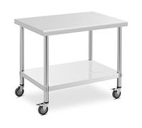 Royal Catering RCAT-100/70-W Table de Travail 70 x 100 cm - Capacité de Charge 155 kg - Plan de Travail pour Atelier et Cuisine