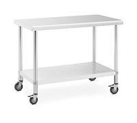 Royal Catering RCAT-120/60-W Table de travail 60 x 120 cm capacité de charge 158 kg Table plan de travail Table de travail atelier Table de travail cuisine