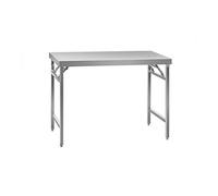 Royal Catering RCAT-120K Table de Travail Pliante en Acier Inoxydable (Capacité de Charge 120 kg, Surface de Travail 120 x 60 cm, Hauteur 90,50 cm, Réglable en Hauteur 10 mm)