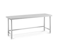 Royal Catering RCAT-200/60-PS Table de travail inox Plan de travail en inox Plan de travail professionnel Table de travail cuisine 200 x 60 cm 95 kg