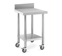 Royal Catering RCAT-60/60-WS Table de travail Avec rebord 60 x 60 cm Capacité de charge 120 kg Table plan de travail Table de travail atelier